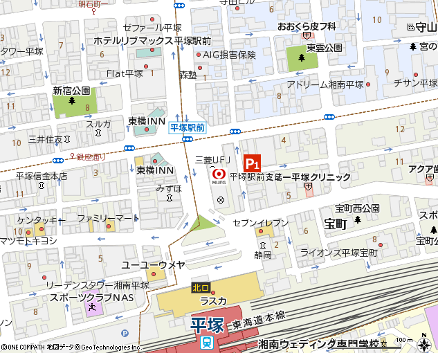 平塚駅前支店付近の地図